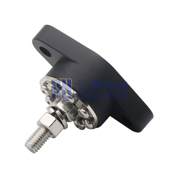 180A 3/8" Black Distribution Stud Junction Post -8 Terminal Block Bus Bar Kit - Image 4
